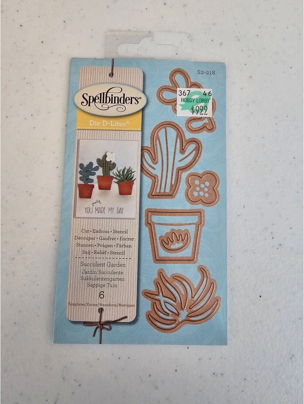 Spellbinders Die D-Lites Succulent Garden Steel Craft Die Set S2-218